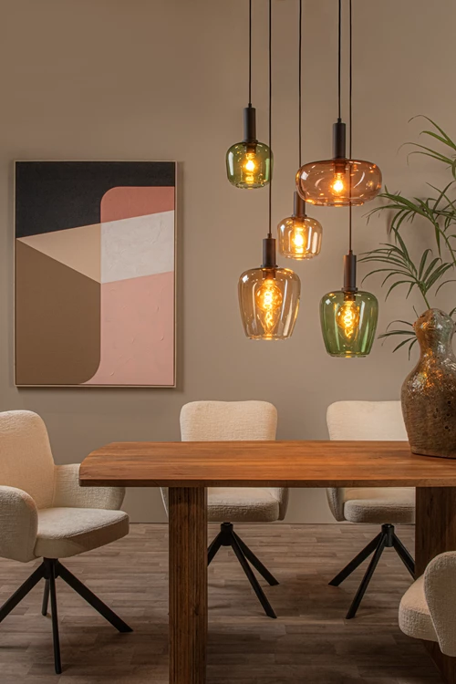 Lucide ILONA - Suspension - 5xE27 - Noir - ambiance 1